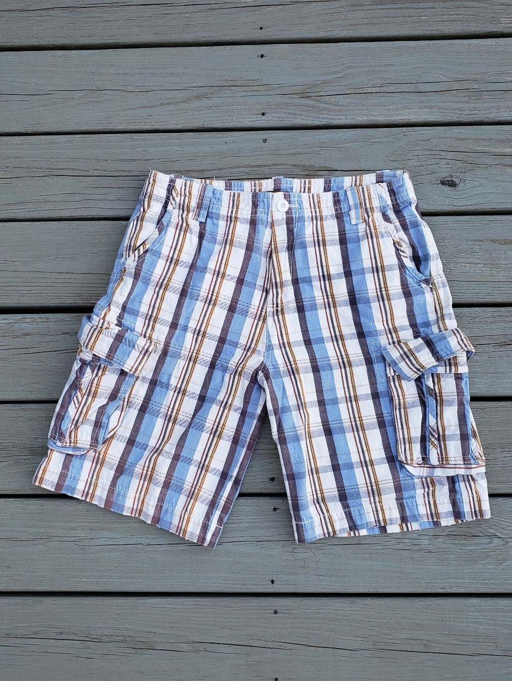 Mul Mens Y2k Plaid Cargo Shorts Size 34